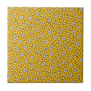Ljust gul överlappande blommönster kakelplatta