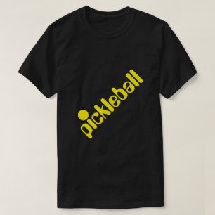 Ljust gul Pickleball-snets Text på fet svart T Shirt