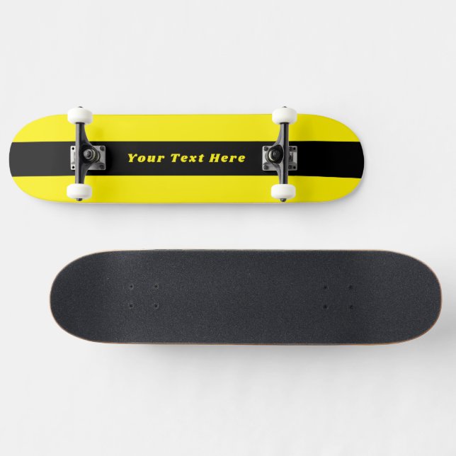 Ljust gul skateboard med ditt anpassade meddelande (Horz)