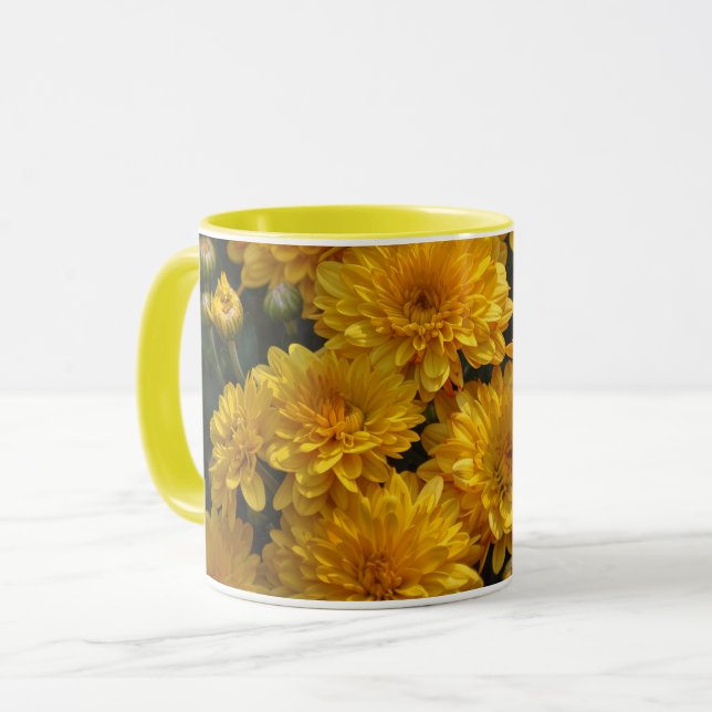 Ljust gula mumblommor Blommig mugg (Framsida vänster)