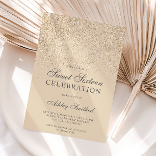 Ljust guld glitter-glittrar elfenbensspinnor sweet inbjudningar