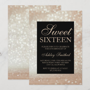 Ljust guld glitter-miniatyrdiagram elegant chic Sw Inbjudningar