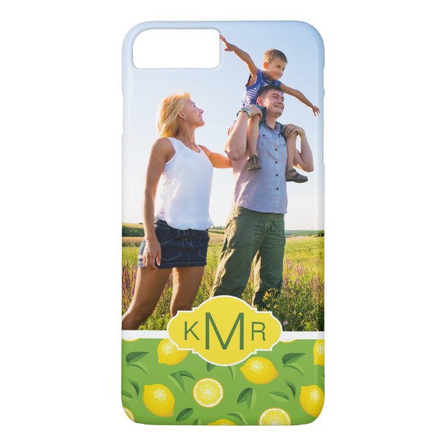 Ljust gult citronmönster | tillfogar ditt foto Case-Mate iPhone skal (Baksida)