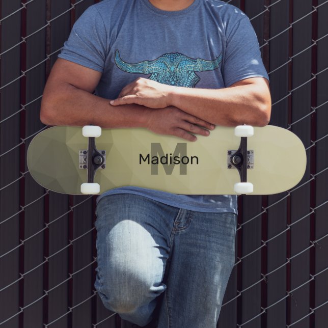 Ljust gult grått, maskstorlek mönster Monogram Mini Skateboard Bräda 18,5 Cm (Utomhus 3)