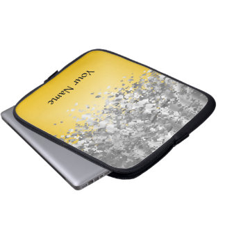 Ljust gult- och fauxglitter laptop sleeve