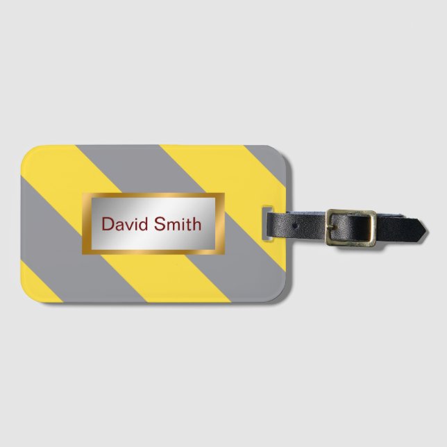 Ljust Gult och mjukt Grått anpassa Bagagebricka (Framsida horisontal)
