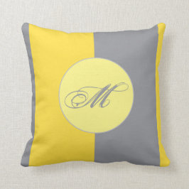 Ljust Gult och mjukt Grått Anpassa Dekorativ kudde