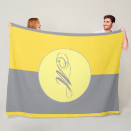 Ljust Gult och mjukt Grått anpassa Fleecefilt