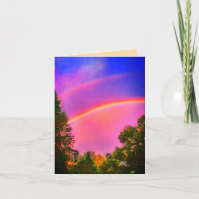 LJUST HÄLSNINGKORT FÖR DOUBLERAINBOW KORT (Framsida)