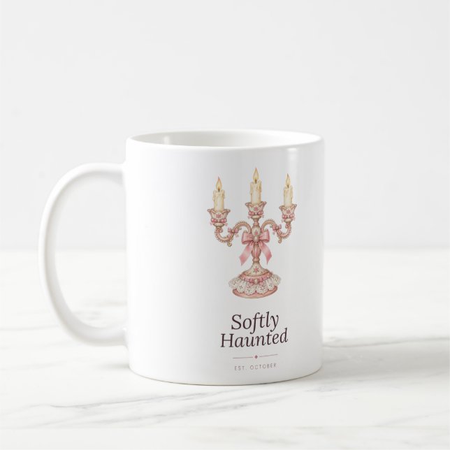 Ljust Hemsökt Kokett Ljusstake-Mugg Kaffemugg (Vänster)