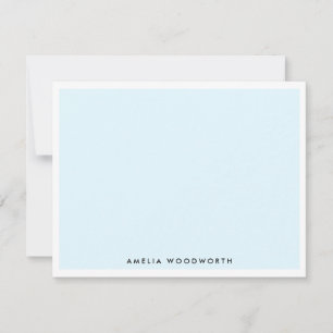 Ljust Himmel Blue White Elegant Classialist Minima Anteckningskort