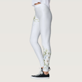 Ljust himmelsblå blommor leggings