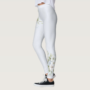 Ljust himmelsblå blommor leggings