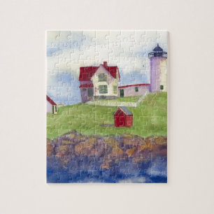 Ljust hus York Maine för Nubble Pussel