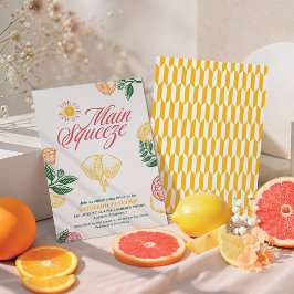 Ljust Huvudstöd Citrus Bröllopsdusch Inbjudningar