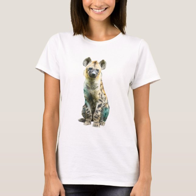 Ljust Hyena Finkonsttryck T Shirt (Framsida)