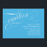 Ljust - inbjudningar för födelsedag för<br><div class="desc">18th födelsedaginbjudningar för den formella contemporaryn med ett ljust - slösa designen.</div>