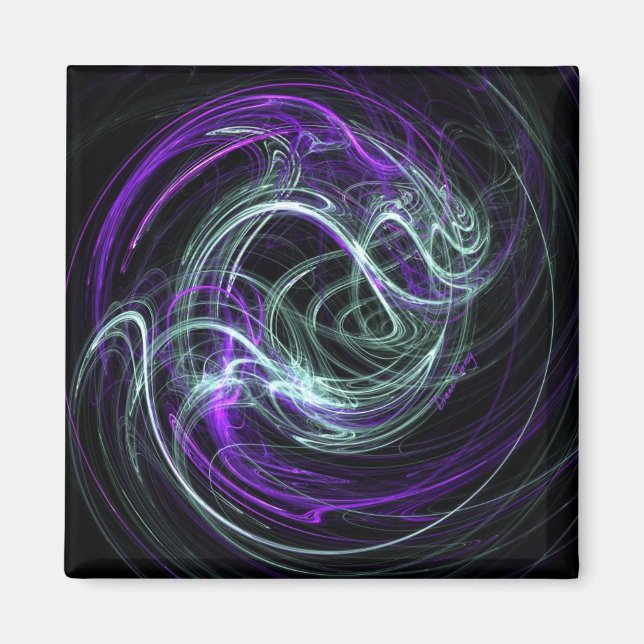 Ljust inom - Violet & Indigo Swirls Magnet (Framsidan)