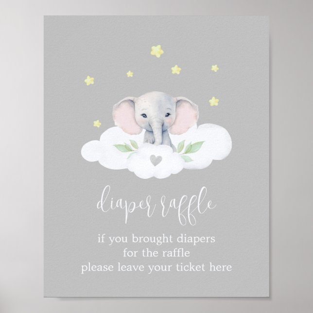 Ljust jordljus Grått Babykläder Förkläde Raffle Poster (Framsidan)