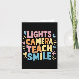 Ljust kamera Teach Smile Shirt Funny Tillbaka till Kort