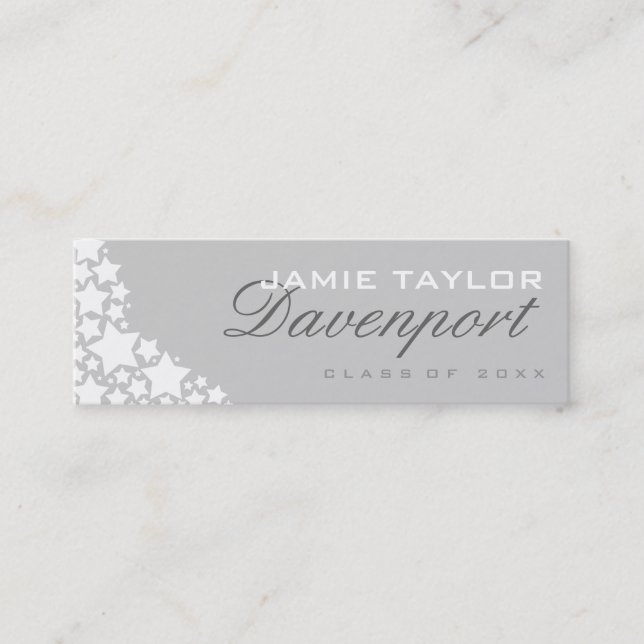 Ljust känt kort för studenten - grå (Framsida)