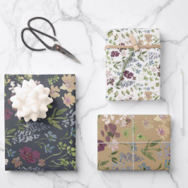 Ljust klotterpresentpapper set om 3
