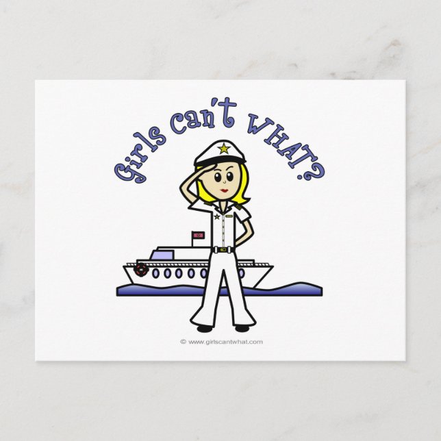 Ljust kvinnlig kapten vykort (Framsida)