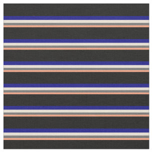 Ljust lax, dim Grått, Bisque, Blue & Black Tyg