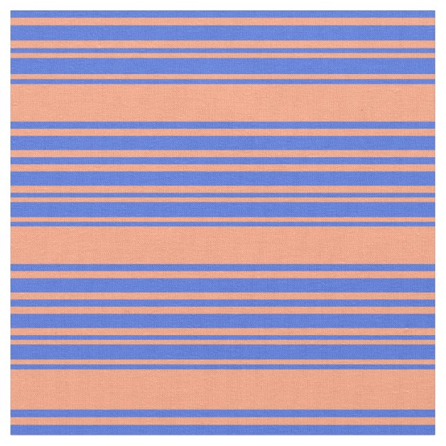 Ljust lax och Royal Blåtrådigt/Stripe Mönster Tyg (Närbild)