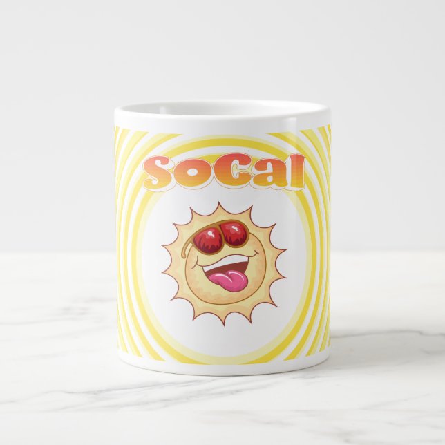 Ljust leende SoCal-sol Jumbo Mugg (Framsidan)
