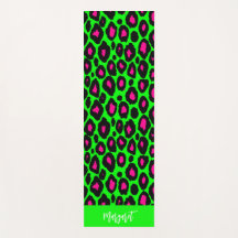 Ljust leopardskinnsmonogramnamn yogamatta