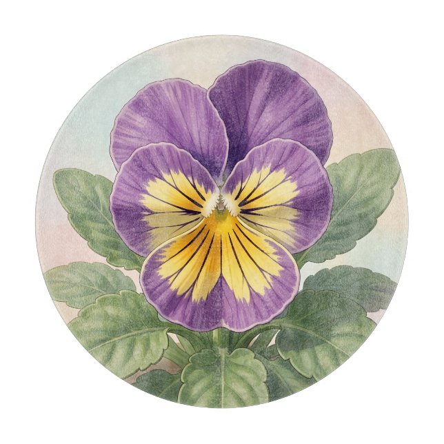 Ljust lila gul penséblomma botanisk  (Framsidan)
