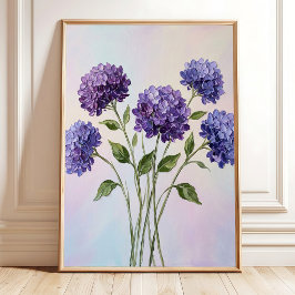 Ljust lila hortensia-duktryck - redo att h poster