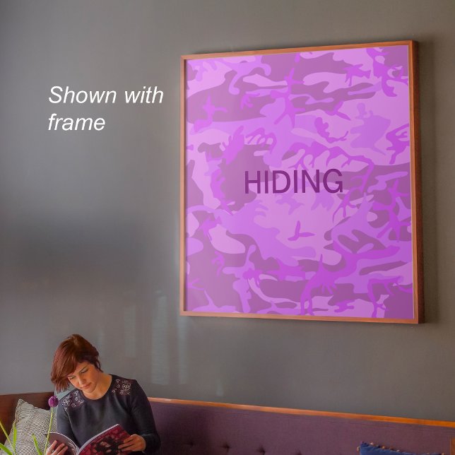 Ljust Lila-kamouflage Gömmande offert Poster (Light Purple Camouflage Hiding Quote Poster)
