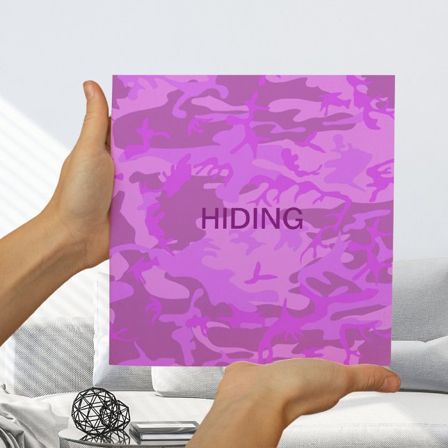 Ljust Lila Kamouflage Gömmer liten Poster (Light Purple Camouflage Hiding Small Poster)