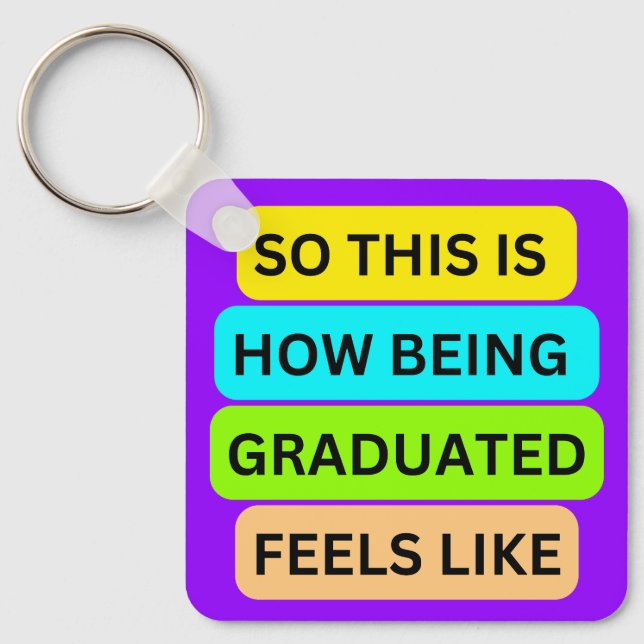 Ljust lila med fyrkantig nyckelkedja SO_DENNA_IS_H Nyckelring (Framsida)