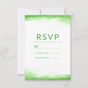 Ljust Limegrön Akvarell Modern Bröllops-RSVP OSA Kort