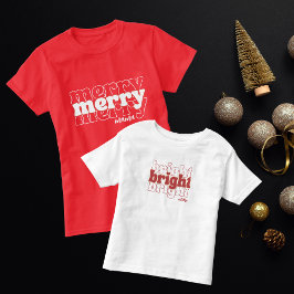 Ljust Ljust Mini Retro Jul Typografi T Shirt