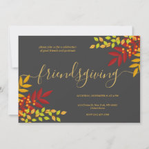 Ljust lövverk Svart tema Thanksgiving-middag