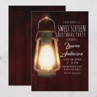 Ljust lyktor i körsbärsträ Rustic Sweet 16-fest