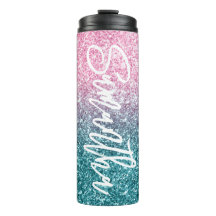 Ljust lyxig ljus rosa teal ombre glitter