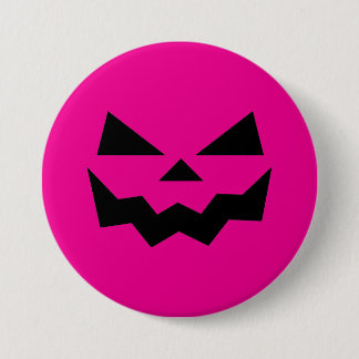 Ljust magenta rosa Jack-o-lantern pumpa ansikte Knapp