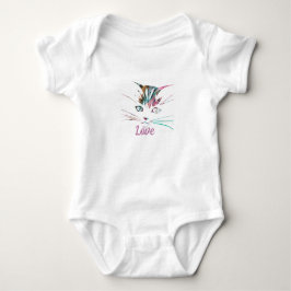 Ljust marmorerat kattansikte babybodysuit t shirt
