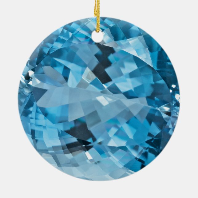 Ljust - mars Birthstone för Julgransprydnad Keramik (Baksidan)