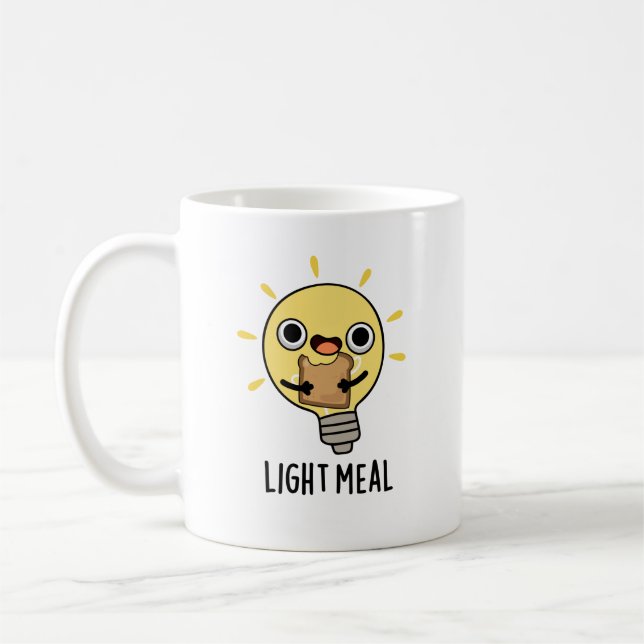 Ljust Meal-funny Electric Bulb Pun Kaffemugg (Vänster)
