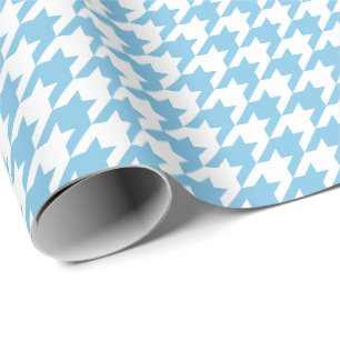 Ljust medel - blått och vit Houndstooth Presentpapper
