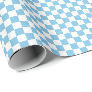 Ljust medel - blått- och vitkontroller som slår  presentpapper