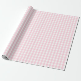 Ljust medel - rosa- och vitGingham som slår in Presentpapper