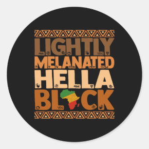 Ljust melanerad Hella Black History Month Melani Runt Klistermärke