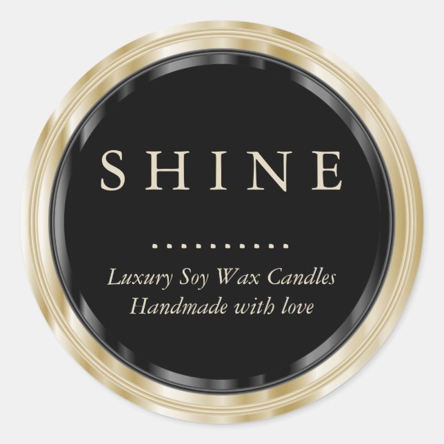 Ljust metalliska Guld- och svarta etiketter (Framsida)